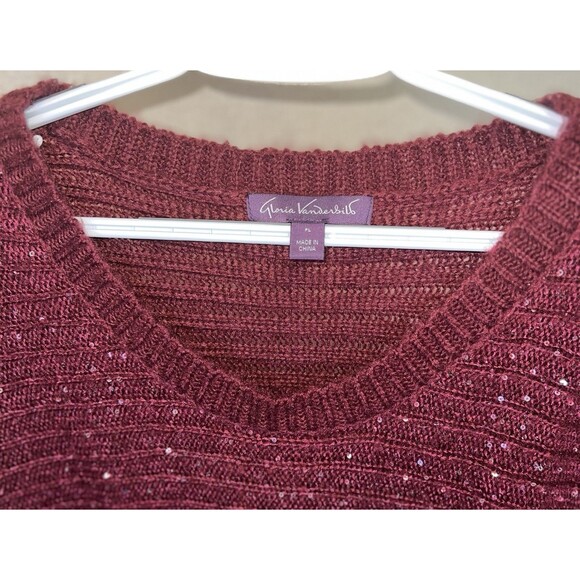 Gloria Vanderbilt Women's Burgundy With Sparkles  Pullover Top Size Large - Picture 2 of 6